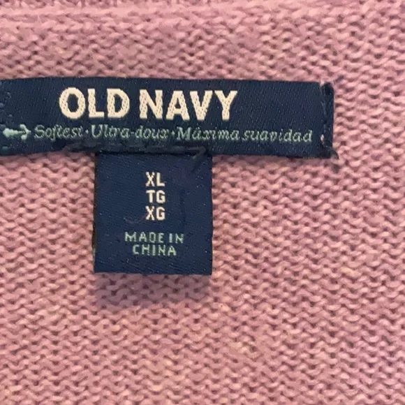 Old Navy Blue  & Lavender V-Neck Sweater Lightweight Knit, xl - Picture 10 of 15